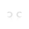 Boucles D'oreilles Puces Astre Argent Blanc