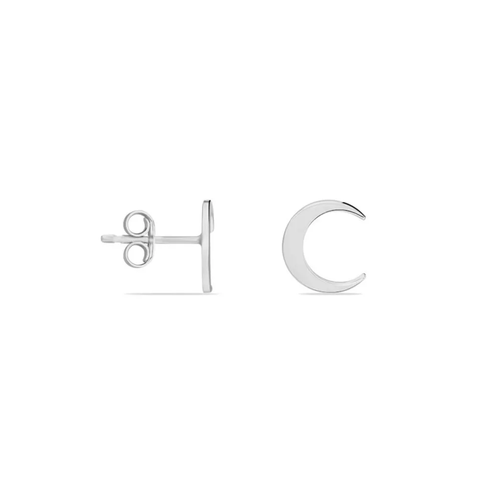 Boucles D'oreilles Puces Astre Argent Blanc