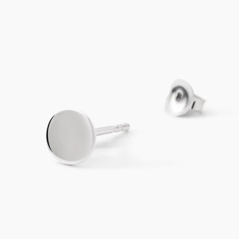 Boucles D'oreilles Puces Apoline Argent Blanc