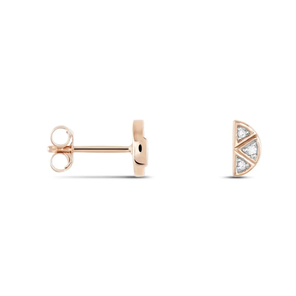 Boucles D'oreilles Puces Argent Rose Donella Oxyde De Zirconium
