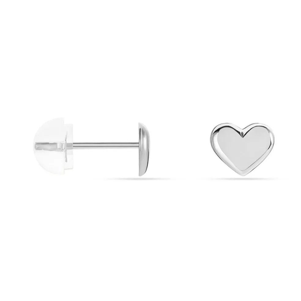 Boucles D'oreilles Puces Aricia Or Blanc