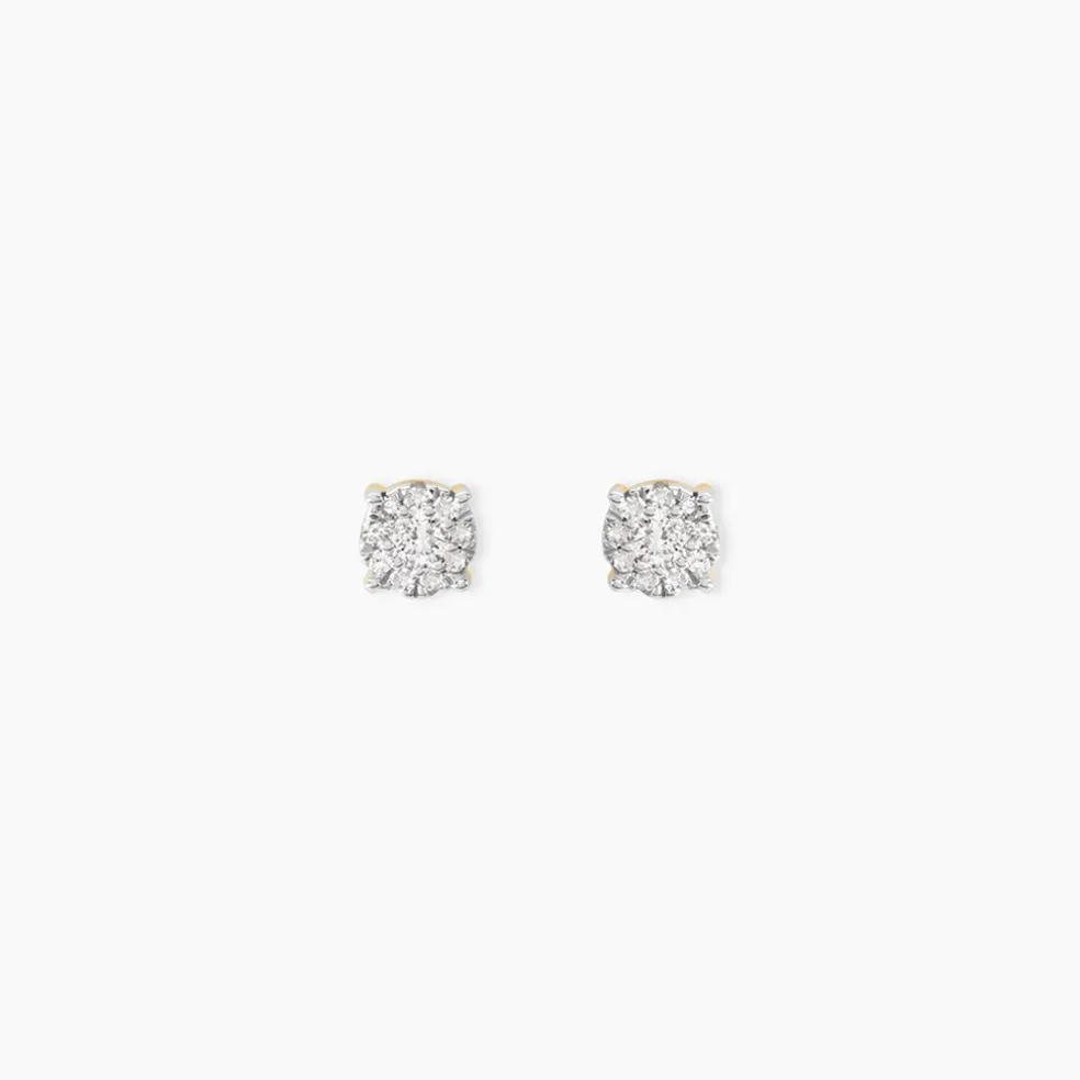 Boucles D'oreilles Puces Artemis Or Jaune Diamants