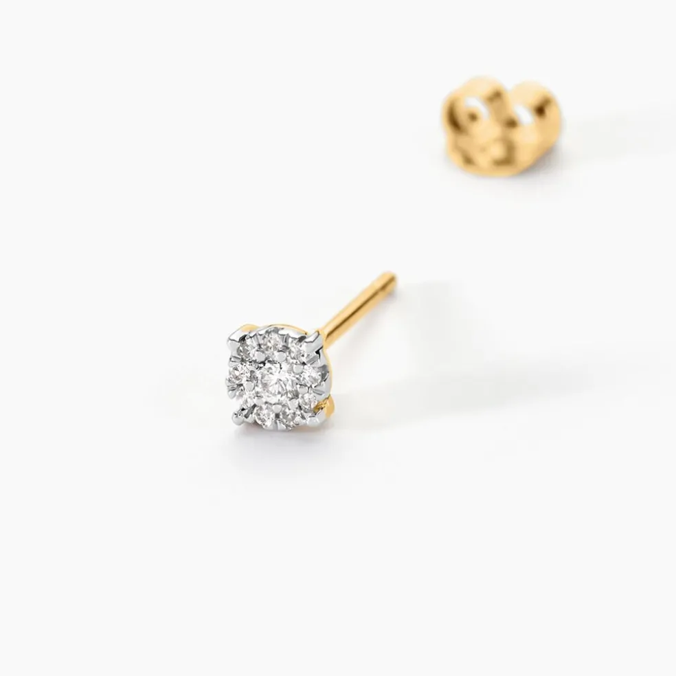 Boucles D'oreilles Puces Artemis Or Jaune Diamants