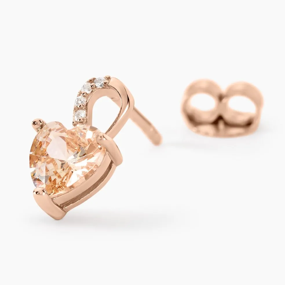 Boucles D'oreilles Puces Atieno Argent Rose Oxyde De Zirconium