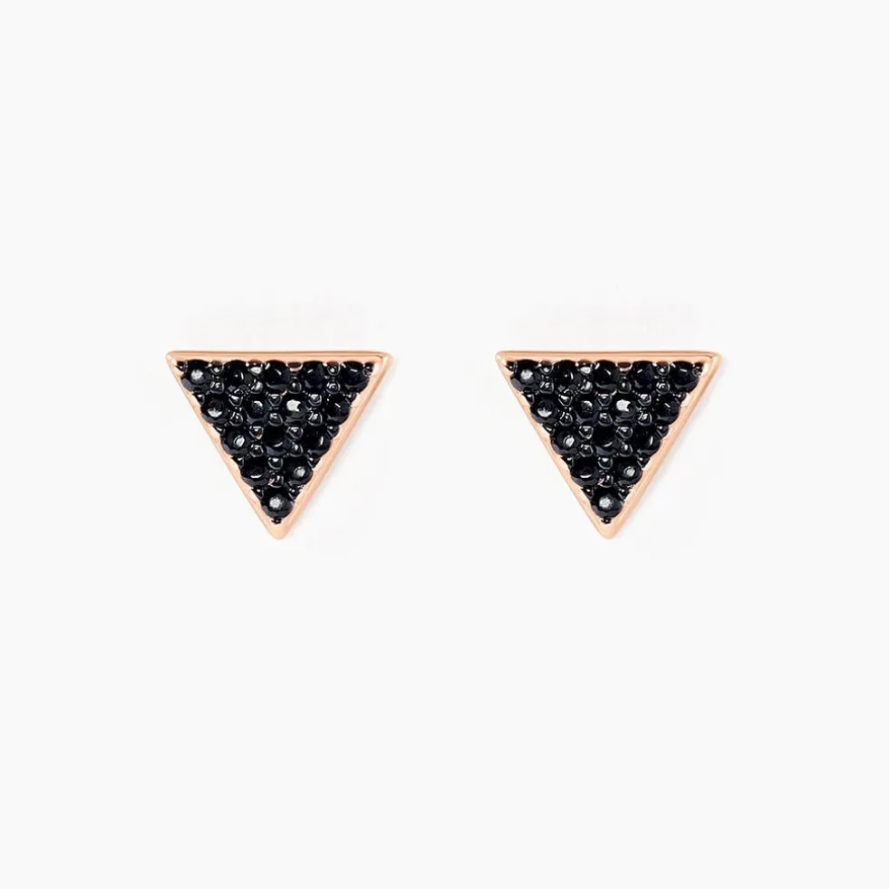 Boucles D'oreilles Puces Amellia Argent Rose Oxyde De Zirconium