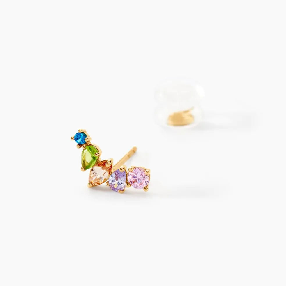 Boucles D'oreilles Puces Archelaus Or Jaune Oxyde De Zirconium