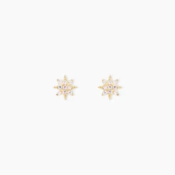 Boucles D'oreilles Puces Aubepine Or Jaune Oxyde