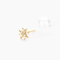 Boucles D'oreilles Puces Aubepine Or Jaune Oxyde