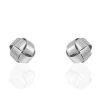 Boucles D'oreilles Puces Albanne Argent Blanc