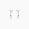 Boucles D'oreilles Puces Amalthee Argent Blanc Oxyde De Zirconium