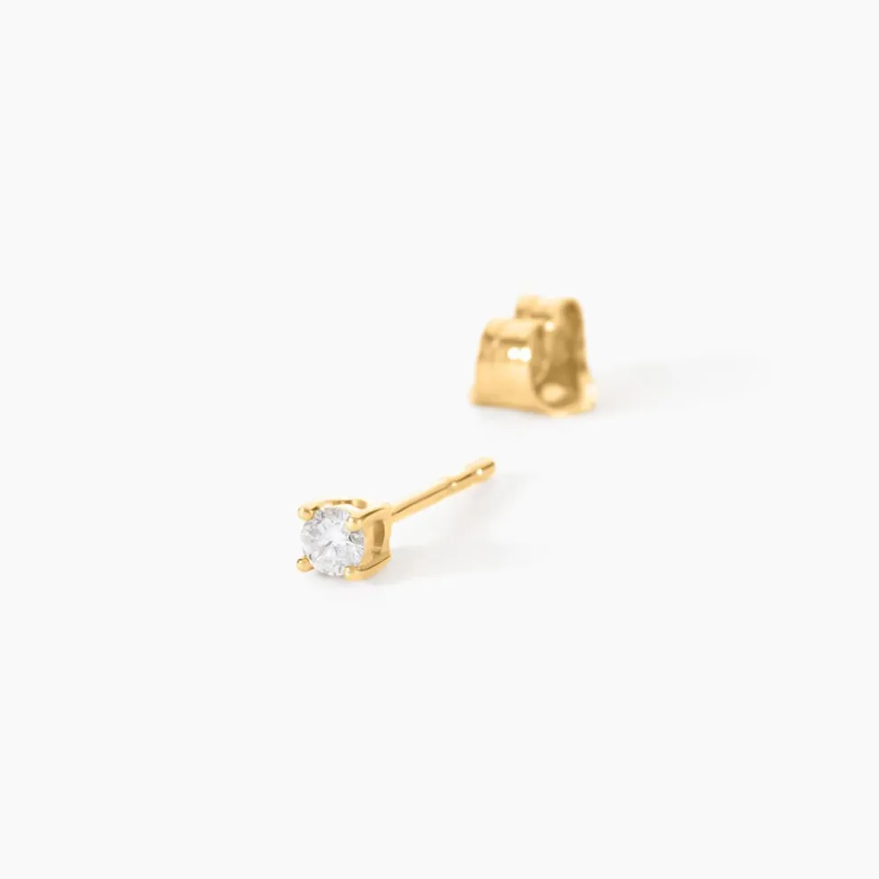 Boucles D'Oreilles Puces Aphrodite Or Jaune Diamant