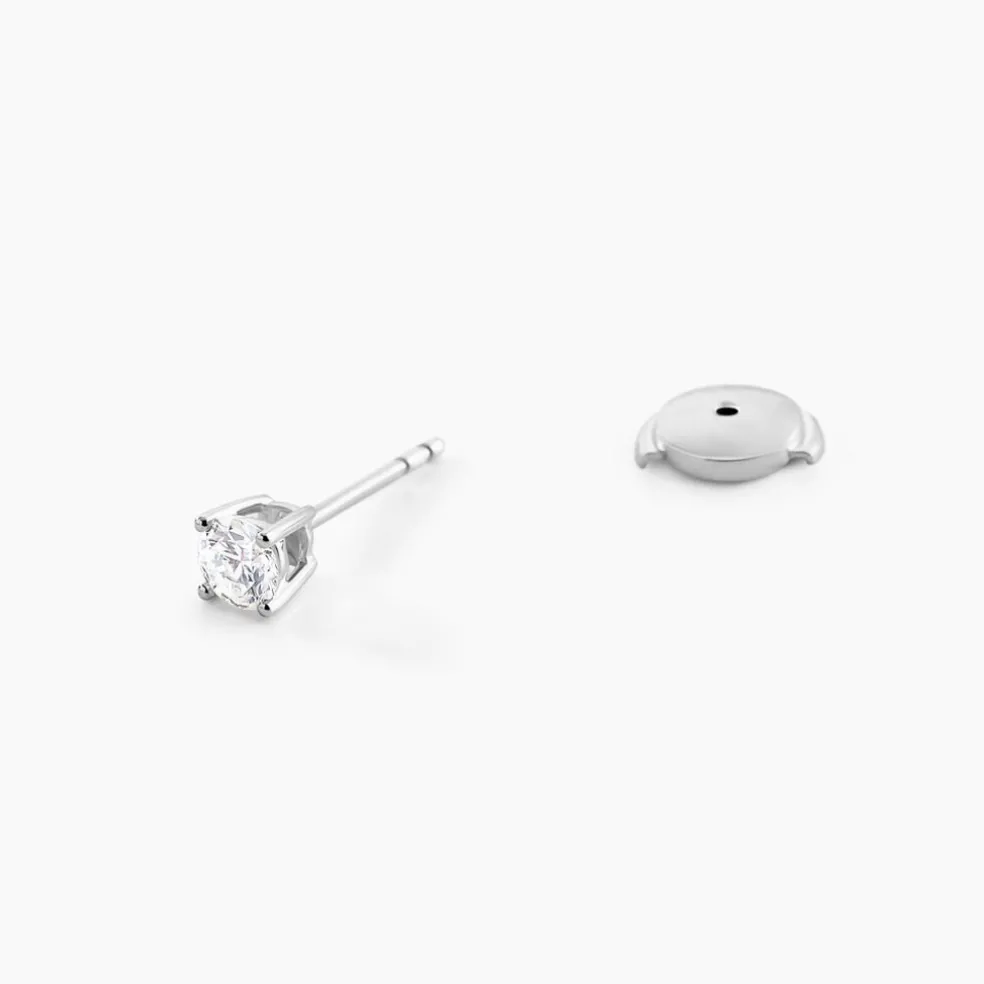Boucles D'oreilles Puces Aphrodite Or Blanc Diamant