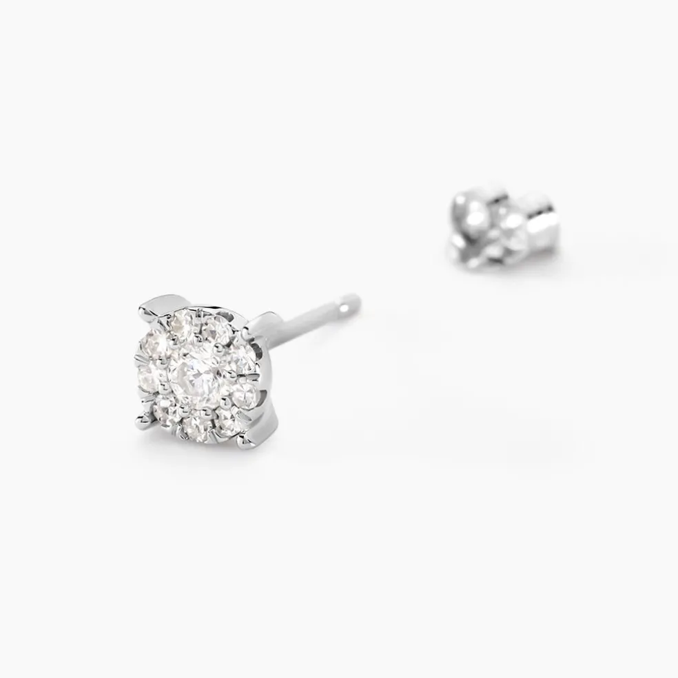 Boucles D'oreilles Puces Artemis Or Blanc Diamant