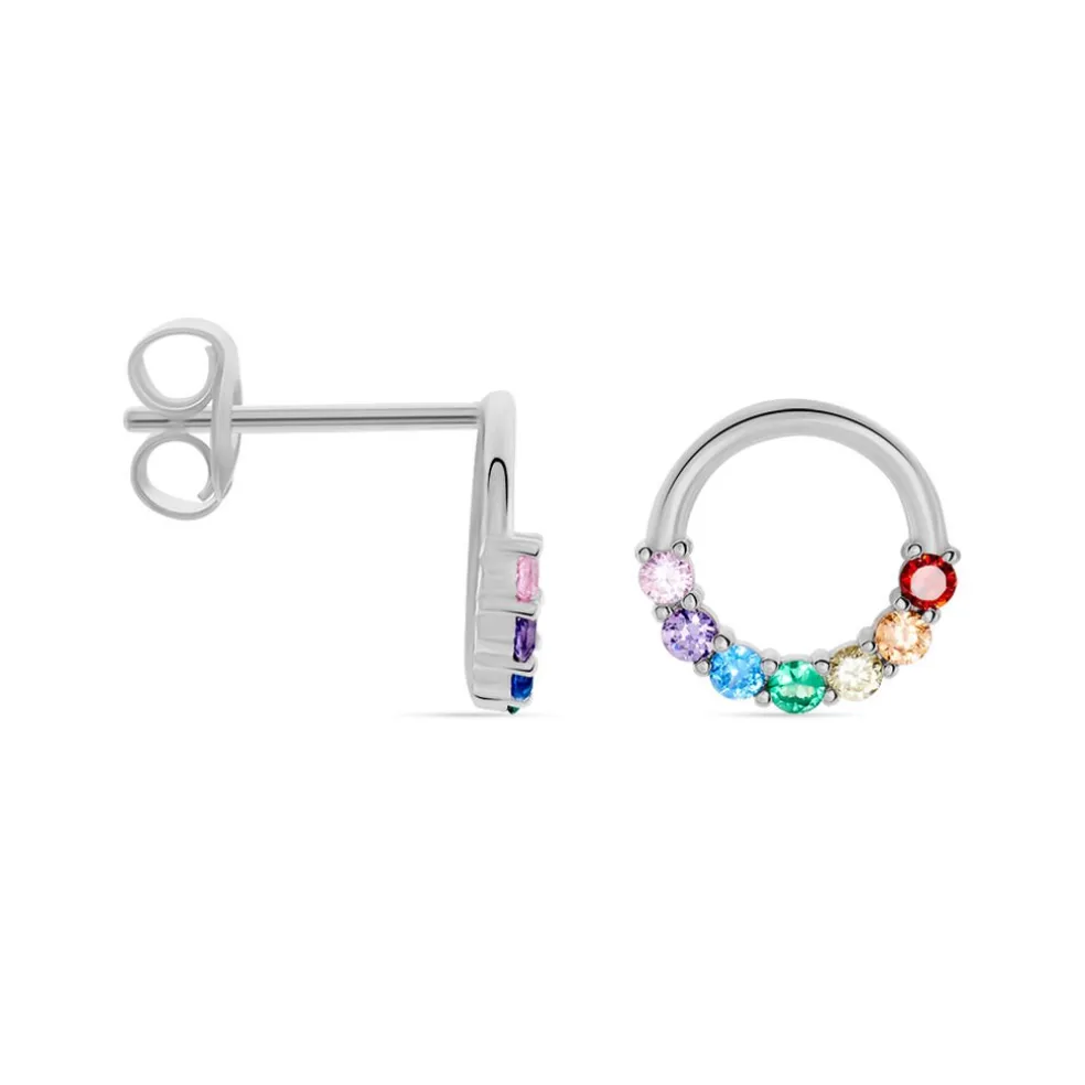 Boucles D'oreilles Puces Argent Blanc Giustino Oxydes De Zirconium