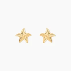 Boucles D'oreilles Puces Alphonsine Etoile De Mer Or Jaune