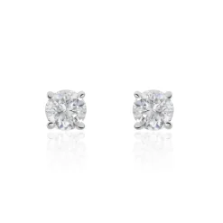 Boucles D'oreilles Puces Aphrodite Or Blanc Diamant
