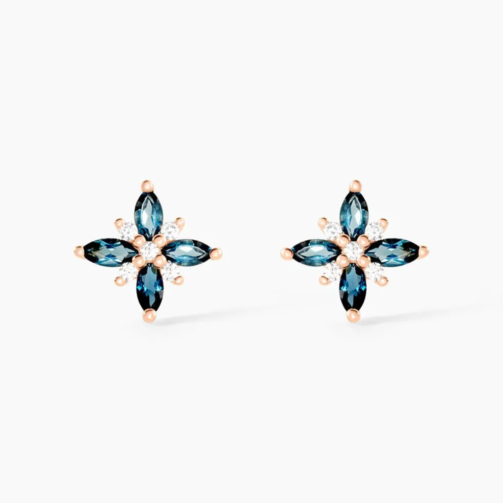 Boucles D'oreilles Puces Anabele Or Rose Topaze Oxyde