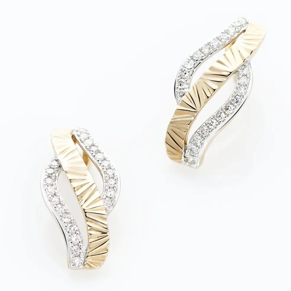 Boucles D'oreilles Puces Bathilde Or Jaune Diamant