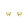 Boucles D'oreilles Puces Bartholomée Papillon Or Jaune