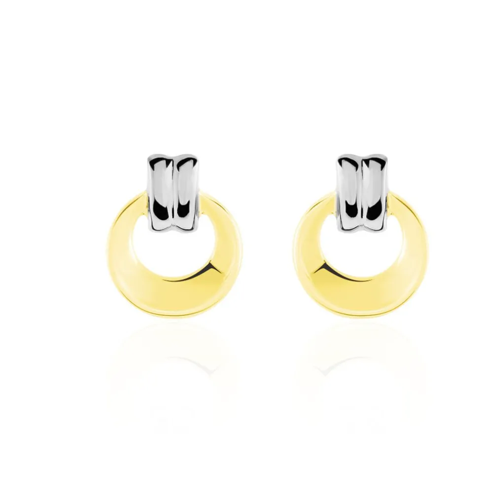 Boucles D'oreilles Puces Berangere Cercle Or Bicolore