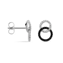 Boucles D'oreilles Puces Bella Or Blanc Diamant