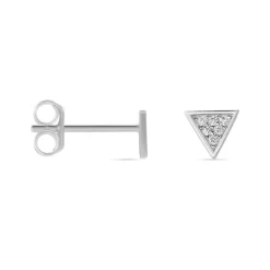 Boucles D'oreilles Puces Bartoumieu Argent Blanc Oxyde De Zirconium