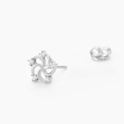 Boucles D'oreilles Puces Clarance Argent Blanc Oxyde De Zirconium