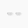 Boucles D'oreilles Puces Collinette Argent Blanc