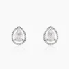 Boucles D'oreilles Puces Cyra Argent Blanc Oxyde De Zirconium
