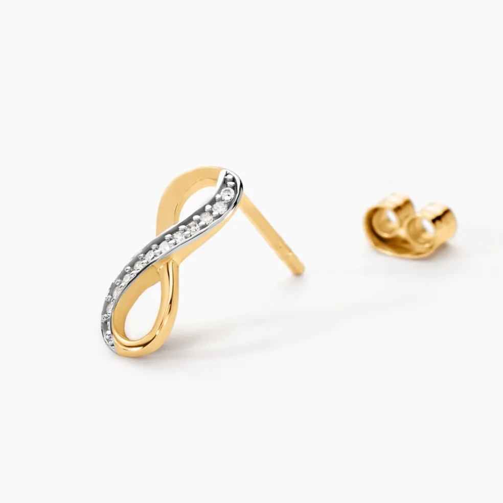 Boucles D'oreilles Puces Chacha Or Jaune Diamant