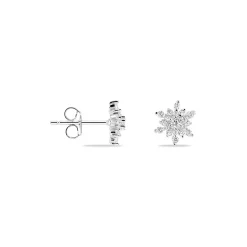Boucles D'oreilles Puces Cyriac Argent Blanc Oxyde De Zirconium