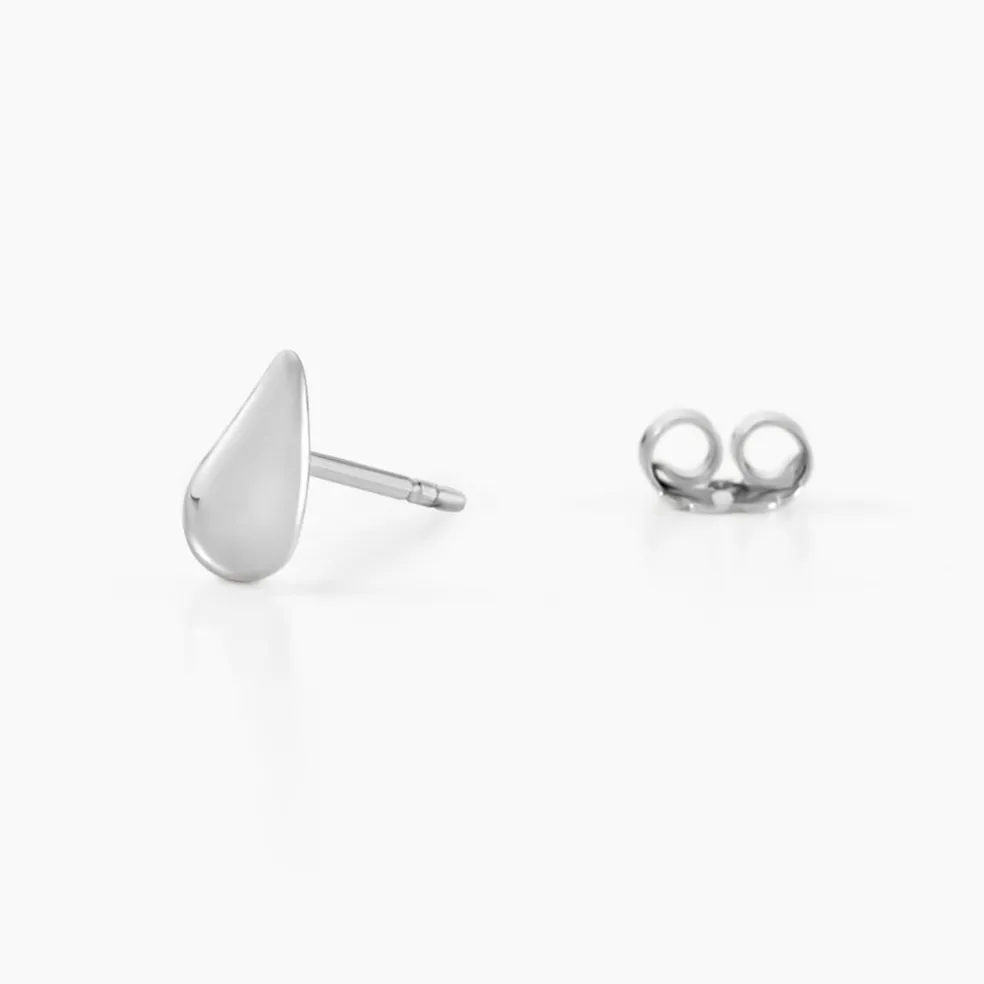 Boucles D'oreilles Puces Cloélie Argent Blanc