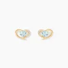 Boucles D'Oreilles Puces Creighton Or Jaune Topaze Oxyde De Zirconium