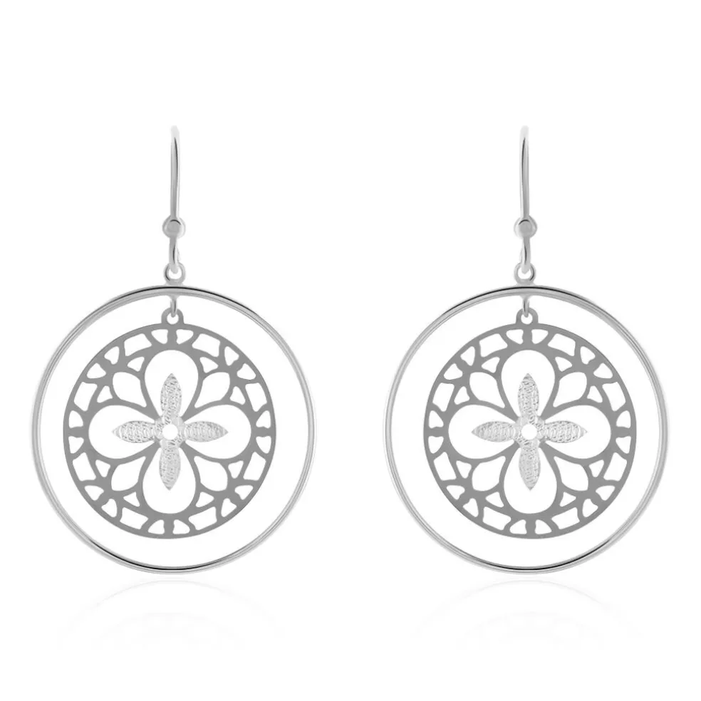 Boucles D'oreilles Puces Claudio Or Blanc