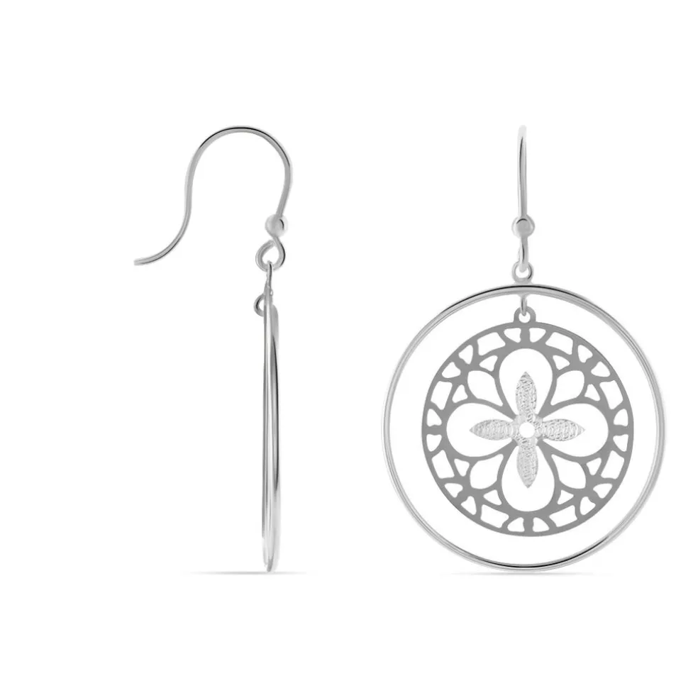Boucles D'oreilles Puces Claudio Or Blanc