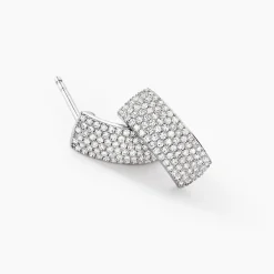 Boucles D'oreilles Puces Charlotte Or Blanc Diamant