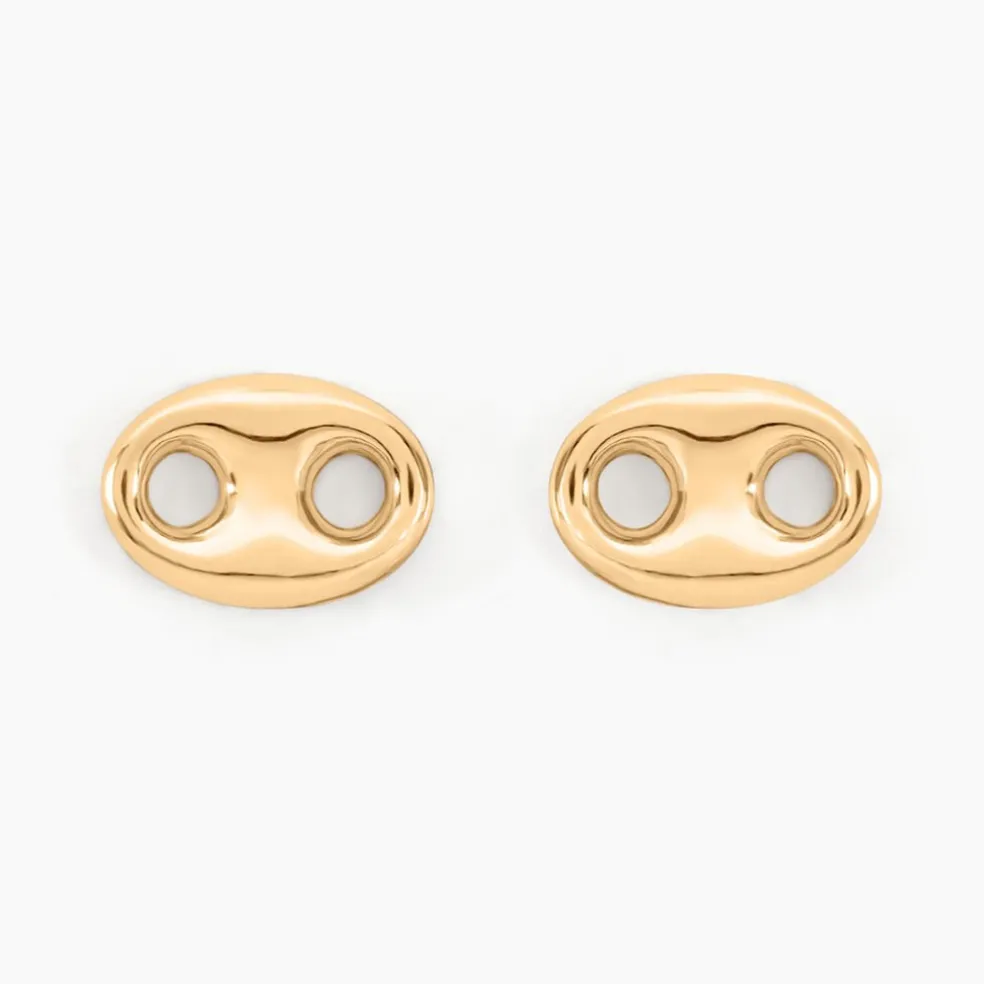 Boucles D'oreilles Puces Cara Grain De Cafe Or Jaune