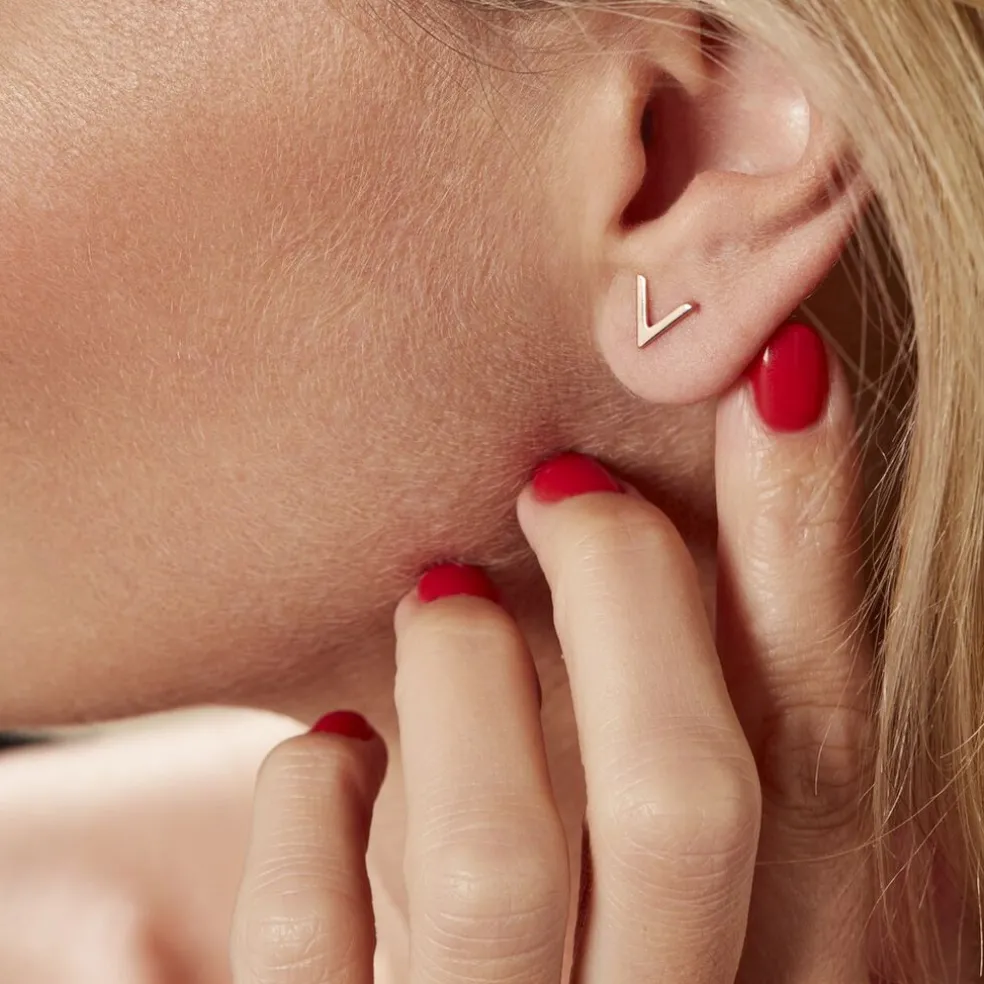 Boucles D'oreilles Puces Celene Or Rose