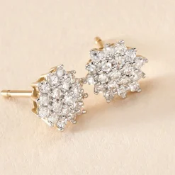 Boucles D'oreilles Puces Caliopee Or Jaune Diamant
