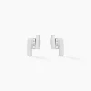 Boucles D'oreilles Puces Dolene Or Blanc Diamant