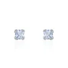 Boucles D'oreilles Puces Doreen Carre Or Blanc Oxyde De Zirconium