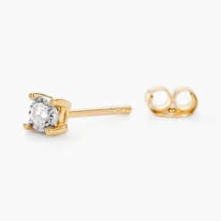Boucles D'oreilles Puces Diamotion Or Jaune Diamant