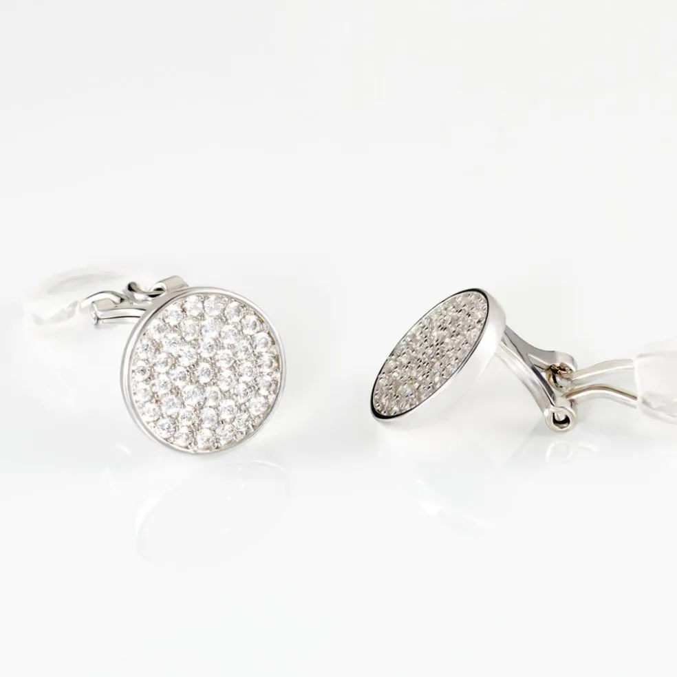 Boucles D'oreilles Puces Darwin Argent Blanc Oxyde