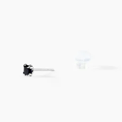 Boucles D'oreilles Puces Doreen Carre Or Blanc Oxyde De Zirconium