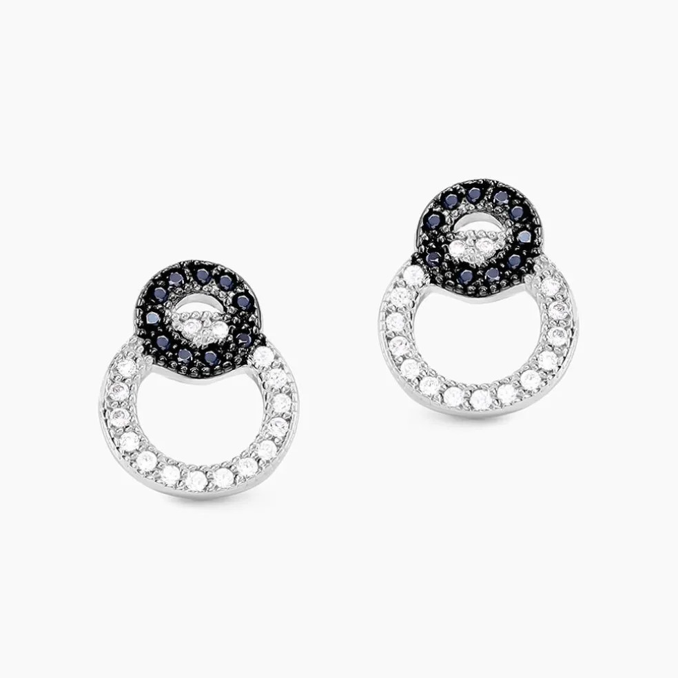 Boucles D'oreilles Puces Diana Argent Blanc Oxyde De Zirconium