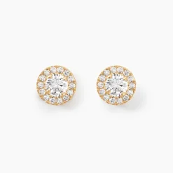 Boucles D'oreilles Puces Edmee Or Jaune Oxyde De Zirconium