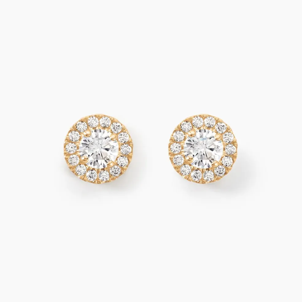 Boucles D'oreilles Puces Edmee Or Jaune Oxyde De Zirconium