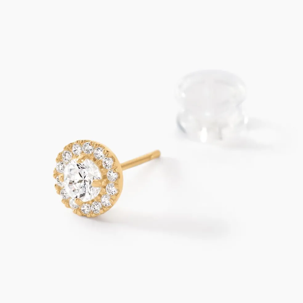 Boucles D'oreilles Puces Edmee Or Jaune Oxyde De Zirconium