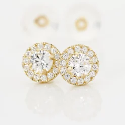 Boucles D'oreilles Puces Edmee Or Jaune Oxyde De Zirconium