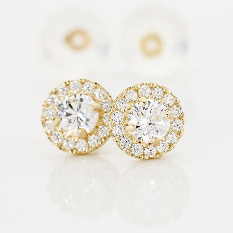 Boucles D'oreilles Puces Edmee Or Jaune Oxyde De Zirconium